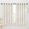 imageNICETOWN Kitchen Curtains 45 inch Length Grommet Short Curtains Semi Sheer Linen Drapes Privacy with Light Filtering for BedroomBasement Citrine W52 x L45 2 PanelsLinen