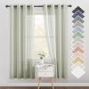imageNICETOWN Kitchen Curtains 45 inch Length Grommet Short Curtains Semi Sheer Linen Drapes Privacy with Light Filtering for BedroomBasement Citrine W52 x L45 2 PanelsSage Green