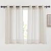 imageNICETOWN Kitchen Curtains 45 inch Length Grommet Short Curtains Semi Sheer Linen Drapes Privacy with Light Filtering for BedroomBasement Citrine W52 x L45 2 PanelsNatural