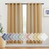 imageNICETOWN Kitchen Curtains 45 inch Length Grommet Short Curtains Semi Sheer Linen Drapes Privacy with Light Filtering for BedroomBasement Citrine W52 x L45 2 PanelsDesert Yellow