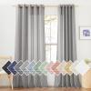 imageNICETOWN Kitchen Curtains 45 inch Length Grommet Short Curtains Semi Sheer Linen Drapes Privacy with Light Filtering for BedroomBasement Citrine W52 x L45 2 PanelsCharcoal Grey
