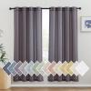 imageNICETOWN Kitchen Curtains 45 inch Length Grommet Short Curtains Semi Sheer Linen Drapes Privacy with Light Filtering for BedroomBasement Citrine W52 x L45 2 PanelsPurple Brown