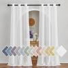 imageNICETOWN Kitchen Curtains 45 inch Length Grommet Short Curtains Semi Sheer Linen Drapes Privacy with Light Filtering for BedroomBasement Citrine W52 x L45 2 PanelsWhite
