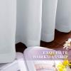 imageNICETOWN Kitchen Curtains 45 inch Length Grommet Short Curtains Semi Sheer Linen Drapes Privacy with Light Filtering for BedroomBasement Citrine W52 x L45 2 PanelsMist Grey