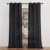 imageNICETOWN Kitchen Curtains 45 inch Length Grommet Short Curtains Semi Sheer Linen Drapes Privacy with Light Filtering for BedroomBasement Citrine W52 x L45 2 PanelsBlack