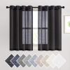 imageNICETOWN Kitchen Curtains 45 inch Length Grommet Short Curtains Semi Sheer Linen Drapes Privacy with Light Filtering for BedroomBasement Citrine W52 x L45 2 PanelsBlack