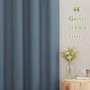 imageNICETOWN Kitchen Curtains 45 inch Length Grommet Short Curtains Semi Sheer Linen Drapes Privacy with Light Filtering for BedroomBasement Citrine W52 x L45 2 PanelsStone Blue