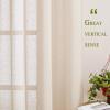 imageNICETOWN Kitchen Curtains 45 inch Length Grommet Short Curtains Semi Sheer Linen Drapes Privacy with Light Filtering for BedroomBasement Citrine W52 x L45 2 PanelsBeige