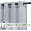 imageNICETOWN Kitchen Curtains 45 inch Length Grommet Short Curtains Semi Sheer Linen Drapes Privacy with Light Filtering for BedroomBasement Citrine W52 x L45 2 PanelsSea Mist