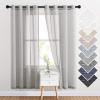 imageNICETOWN Kitchen Curtains 45 inch Length Grommet Short Curtains Semi Sheer Linen Drapes Privacy with Light Filtering for BedroomBasement Citrine W52 x L45 2 PanelsGrey
