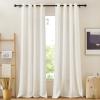 imageNICETOWN Kitchen Curtains 45 inch Length Grommet Short Curtains Semi Sheer Linen Drapes Privacy with Light Filtering for BedroomBasement Citrine W52 x L45 2 PanelsLinen