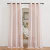 imageNICETOWN Kitchen Curtains 45 inch Length Grommet Short Curtains Semi Sheer Linen Drapes Privacy with Light Filtering for BedroomBasement Citrine W52 x L45 2 PanelsDusty Blush