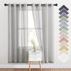 imageNICETOWN Kitchen Curtains 45 inch Length Grommet Short Curtains Semi Sheer Linen Drapes Privacy with Light Filtering for BedroomBasement Citrine W52 x L45 2 PanelsGrey