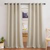 imageNICETOWN Kitchen Curtains 45 inch Length Grommet Short Curtains Semi Sheer Linen Drapes Privacy with Light Filtering for BedroomBasement Citrine W52 x L45 2 PanelsTaupe