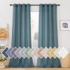 imageNICETOWN Kitchen Curtains 45 inch Length Grommet Short Curtains Semi Sheer Linen Drapes Privacy with Light Filtering for BedroomBasement Citrine W52 x L45 2 PanelsSmoke Blue