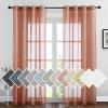 imageNICETOWN Kitchen Curtains 45 inch Length Grommet Short Curtains Semi Sheer Linen Drapes Privacy with Light Filtering for BedroomBasement Citrine W52 x L45 2 PanelsBurnt Orange
