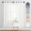 imageNICETOWN Kitchen Curtains 45 inch Length Grommet Short Curtains Semi Sheer Linen Drapes Privacy with Light Filtering for BedroomBasement Citrine W52 x L45 2 PanelsIvory