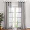 imageNICETOWN Kitchen Curtains 45 inch Length Grommet Short Curtains Semi Sheer Linen Drapes Privacy with Light Filtering for BedroomBasement Citrine W52 x L45 2 PanelsCharcoal Grey