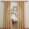 imageNICETOWN Kitchen Curtains 45 inch Length Grommet Short Curtains Semi Sheer Linen Drapes Privacy with Light Filtering for BedroomBasement Citrine W52 x L45 2 PanelsDesert Yellow