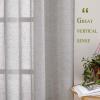 imageNICETOWN Kitchen Curtains 45 inch Length Grommet Short Curtains Semi Sheer Linen Drapes Privacy with Light Filtering for BedroomBasement Citrine W52 x L45 2 PanelsCharcoal Grey