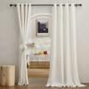 imageNICETOWN Kitchen Curtains 45 inch Length Grommet Short Curtains Semi Sheer Linen Drapes Privacy with Light Filtering for BedroomBasement Citrine W52 x L45 2 PanelsLinen