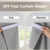 imageNICETOWN Natural Sand Linen Self Adhesive 100 Blackout RV Curtain Drape No Drill Easy to Install Camper Curtains for Kitchen Window Cover W35 x L63 1 PanelGrey
