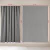 imageNICETOWN Natural Sand Linen Self Adhesive 100 Blackout RV Curtain Drape No Drill Easy to Install Camper Curtains for Kitchen Window Cover W35 x L63 1 PanelGrey