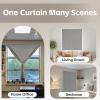 imageNICETOWN Natural Sand Linen Self Adhesive 100 Blackout RV Curtain Drape No Drill Easy to Install Camper Curtains for Kitchen Window Cover W35 x L63 1 PanelGrey