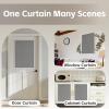 imageNICETOWN Natural Sand Linen Self Adhesive 100 Blackout RV Curtain Drape No Drill Easy to Install Camper Curtains for Kitchen Window Cover W35 x L63 1 PanelGrey