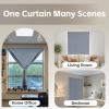 imageNICETOWN Natural Sand Linen Self Adhesive 100 Blackout RV Curtain Drape No Drill Easy to Install Camper Curtains for Kitchen Window Cover W35 x L63 1 PanelBlue