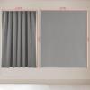 imageNICETOWN Natural Sand Linen Self Adhesive 100 Blackout RV Curtain Drape No Drill Easy to Install Camper Curtains for Kitchen Window Cover W35 x L63 1 PanelGrey