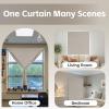 imageNICETOWN Natural Sand Linen Self Adhesive 100 Blackout RV Curtain Drape No Drill Easy to Install Camper Curtains for Kitchen Window Cover W35 x L63 1 PanelNatural Sand