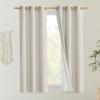 imageNICETOWN Natural Thick Linen Blend 100 Blackout Curtains 60 Long 2 Panels Set for Bedroom 34 Wide Rustic Grommet Thermal Insulated Flax Textured Full Blackout Window Draperies with White Liners