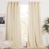 imageNICETOWN Nursery Blackout Curtains for Bedroom Living Room Crushed Sheer x Blackout Curtains 84 inches Long Farmhouse Curtains with Tie Backs for Kids 2 PCs W52 x L84 inch Biscotti BeigeBiscotti Beige
