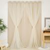 imageNICETOWN Nursery Blackout Curtains for Bedroom Living Room Crushed Sheer x Blackout Curtains 84 inches Long Farmhouse Curtains with Tie Backs for Kids 2 PCs W52 x L84 inch Biscotti BeigeBiscotti Beige