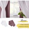 imageNICETOWN Nursery Blackout Curtains for Bedroom Living Room Crushed Sheer x Blackout Curtains 84 inches Long Farmhouse Curtains with Tie Backs for Kids 2 PCs W52 x L84 inch Biscotti BeigeDry Rose  White