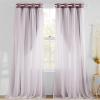 imageNICETOWN Nursery Blackout Curtains for Bedroom Living Room Crushed Sheer x Blackout Curtains 84 inches Long Farmhouse Curtains with Tie Backs for Kids 2 PCs W52 x L84 inch Biscotti BeigeDry Rose  White