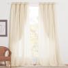 imageNICETOWN Nursery Blackout Curtains for Bedroom Living Room Crushed Sheer x Blackout Curtains 84 inches Long Farmhouse Curtains with Tie Backs for Kids 2 PCs W52 x L84 inch Biscotti BeigeBiscotti Beige