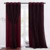 imageNICETOWN Nursery Blackout Curtains for Bedroom Living Room Crushed Sheer x Blackout Curtains 84 inches Long Farmhouse Curtains with Tie Backs for Kids 2 PCs W52 x L84 inch Biscotti BeigeRed