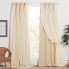 imageNICETOWN Nursery Blackout Curtains for Bedroom Living Room Crushed Sheer x Blackout Curtains 84 inches Long Farmhouse Curtains with Tie Backs for Kids 2 PCs W52 x L84 inch Biscotti BeigeBiscotti Beige