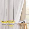 imageNICETOWN Nursery Blackout Curtains for Bedroom Living Room Crushed Sheer x Blackout Curtains 84 inches Long Farmhouse Curtains with Tie Backs for Kids 2 PCs W52 x L84 inch Biscotti BeigeBiscotti Beige  White