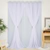 imageNICETOWN Nursery Blackout Curtains for Bedroom Living Room Crushed Sheer x Blackout Curtains 84 inches Long Farmhouse Curtains with Tie Backs for Kids 2 PCs W52 x L84 inch Biscotti BeigeWhite