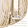 imageNICETOWN Nursery Blackout Curtains for Bedroom Living Room Crushed Sheer x Blackout Curtains 84 inches Long Farmhouse Curtains with Tie Backs for Kids 2 PCs W52 x L84 inch Biscotti BeigeBiscotti Beige