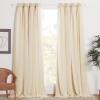 imageNICETOWN Nursery Blackout Curtains for Bedroom Living Room Crushed Sheer x Blackout Curtains 84 inches Long Farmhouse Curtains with Tie Backs for Kids 2 PCs W52 x L84 inch Biscotti BeigeBiscotti Beige