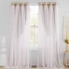 imageNICETOWN Nursery Blackout Curtains for Bedroom Living Room Crushed Sheer x Blackout Curtains 84 inches Long Farmhouse Curtains with Tie Backs for Kids 2 PCs W52 x L84 inch Biscotti BeigeBiscotti Beige  White