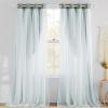 imageNICETOWN Nursery Blackout Curtains for Bedroom Living Room Crushed Sheer x Blackout Curtains 84 inches Long Farmhouse Curtains with Tie Backs for Kids 2 PCs W52 x L84 inch Biscotti BeigeSage Green  White