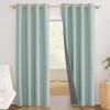 imageNICETOWN 100 Absolutely Blackout Linen Curtains with Thermal Insulated White Liner Seafoam Green 52 inches Wide 84 inches Length Energy Saving Drapes for Living Room 2 Panels Set Vertical Blinds