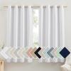 imageNICETOWN 100 Absolutely Blackout Linen Curtains with Thermal Insulated White Liner White 52 inches Wide 48 inches Length Energy Saving Curtains for Cupboard 2 Panels Set Vertical Blinds