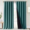 imageNICETOWN 100 Blackout Curtains 108 inches Long Noise Reduction Window Treatment Curtains Thermal Insulated Energy Smart Drapes and Draperies for Apartment Decor Sea Teal Set of 2 70 inches Wide