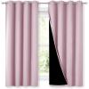 imageNICETOWN 100 Blackout Room Warming Lined Curtains Totally Darkness Drapes Thermal Insulated Drapes for Daughters Nursery Lavender Pink 1 Pair 52 inches Width x 63 inches Length Each Panel